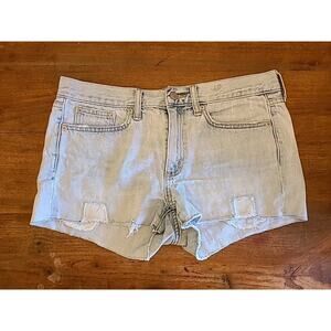 GAP Slim Short Mid Rise Light Wash Blue Denim Cutoff Jean Shorts Women's Size 28
